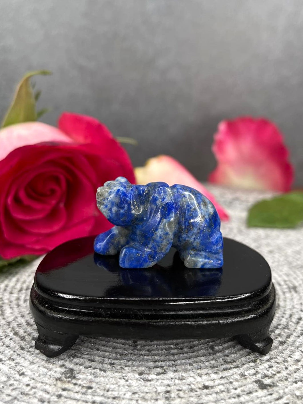 Lapis Lazuli Crystal Bear Carving