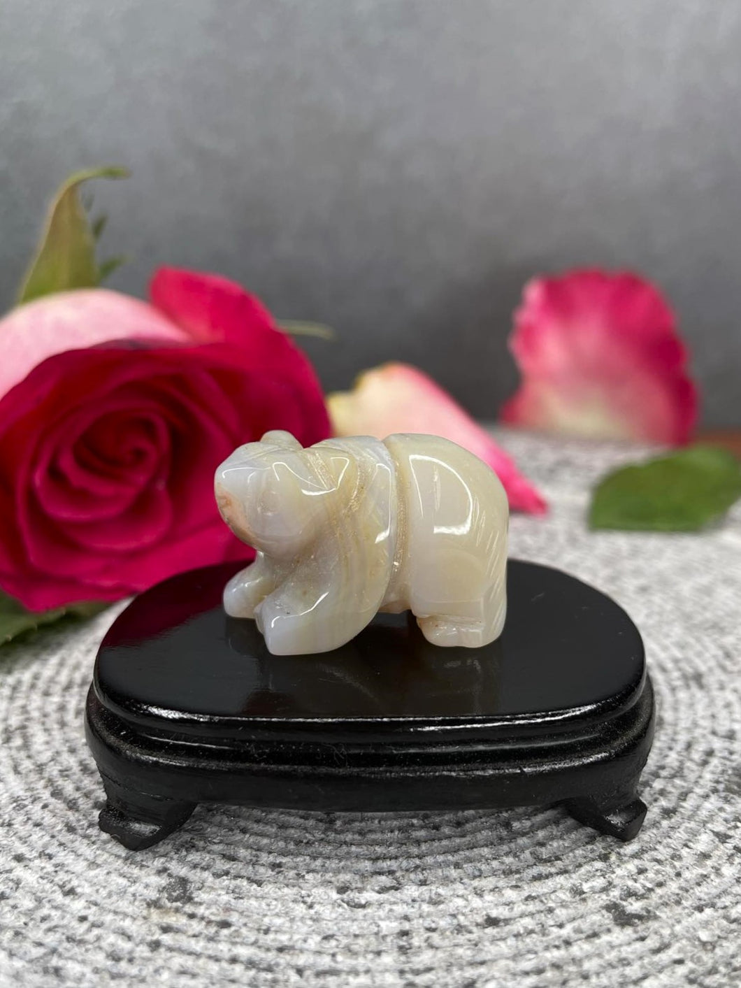 Stunning Agate Crystal Bear Carving