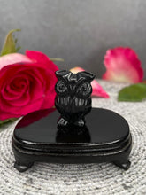 Load image into Gallery viewer, Black Obsidian Owl Crystal Carving
