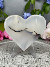 Load image into Gallery viewer, Ribbon Translucent Dendritic Agate Crystal Love Heart Carving
