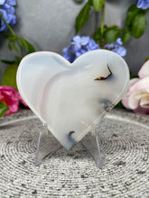 Load image into Gallery viewer, Beautiful Translucent Dendritic Agate Crystal Love Heart Carving
