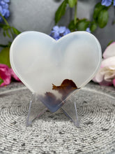 Load image into Gallery viewer, Incredible Translucent Dendritic Agate Crystal Love Heart Carving
