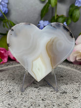 Load image into Gallery viewer, Druzy Translucent Dendritic Agate Crystal Love Heart Carving

