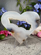 Load image into Gallery viewer, Large Druzy Translucent Dendritic Agate Crystal Love Heart Carving
