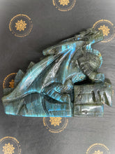 Load image into Gallery viewer, Incredible Labradorite Dragon Carving Blue Flash

