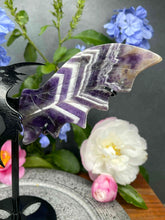 Load image into Gallery viewer, Incredible Chevron Dream Amethyst Dragon Wings Black Stand
