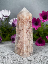 Load image into Gallery viewer, Zen Pink Amethyst Flower Agate Crystal Tower
