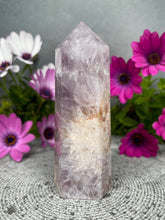 Load image into Gallery viewer, Pink Amethyst Quartz Flower Agate Crystal Tower Point
