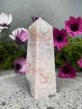 Load image into Gallery viewer, Healing Pink Amethyst Flower Agate Crystal Tower
