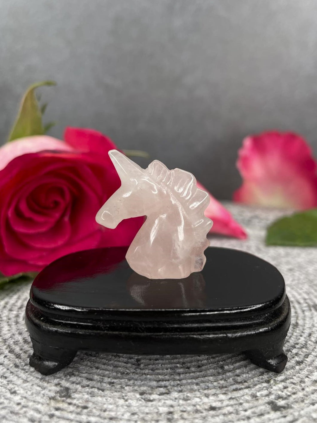 Rose Quartz Unicorn Crystal Carving