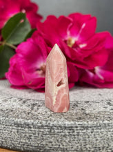 Load image into Gallery viewer, Soothing Mini Rhodochrosite Crystal Tower Point
