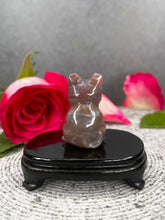 Load image into Gallery viewer, Ocean Jasper Purple Cat Kitten Crystal Carving
