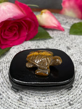 Load image into Gallery viewer, Tiger&#39;s Eye Crystal Turtle Carving
