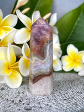 Load image into Gallery viewer, Pretty Mexican Crazy Lace Agate Amethyst Crystal Tower Point
