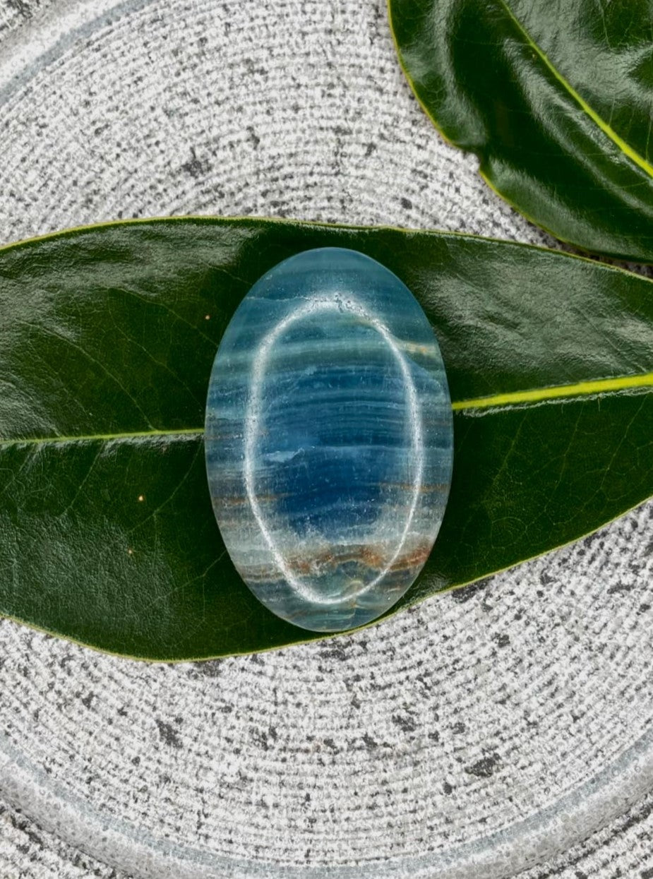 Stunning Blue Onyx Crystal Palmstone