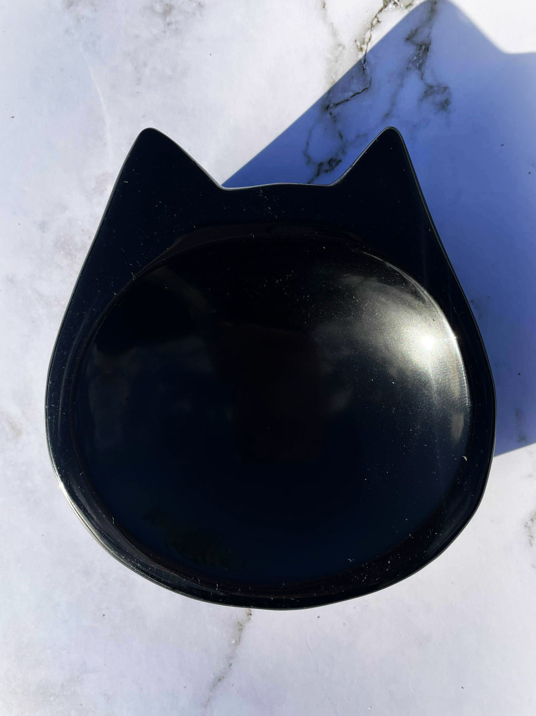 Obsidian Crystal Cat Ear Bowl Carving