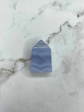 Load image into Gallery viewer, Serene Blue Lace Agate Crystal Tower Point 1pc
