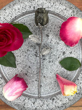 Load image into Gallery viewer, Wealth Pyrite Rose Crystal Carving With Silver Stem
