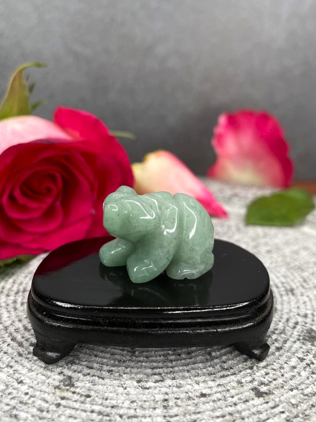 Green Aventurine Crystal Bear Carving