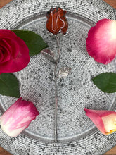 Load image into Gallery viewer, Stunning Red Jasper Rose Crystal Carving With Silver Stem
