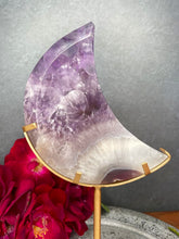 Load image into Gallery viewer, Stunning Agate Amethyst Crescent Moon
