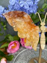 Load image into Gallery viewer, Fire Quartz Crystal Butterfly Wings On Gold Stand
