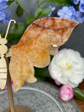 Load image into Gallery viewer, Fire Quartz Crystal Butterfly Wings On Gold Stand
