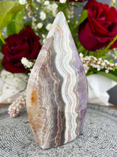 Load image into Gallery viewer, Amethyst &amp; Mexican Crazy Lace Agate Flame
