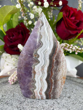 Load image into Gallery viewer, Amethyst &amp; Mexican Crazy Lace Agate Flame
