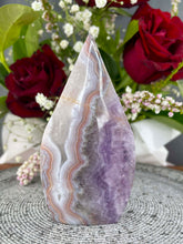 Load image into Gallery viewer, Beautiful Amethyst &amp; Mexican Crazy Lace Agate Flame
