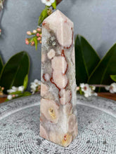 Load image into Gallery viewer, Beautiful Flower Agate Crystal Tower Point
