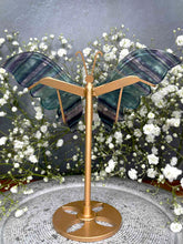 Load image into Gallery viewer, Rainbow Fluorite Butterfly Wings On Gold Stand
