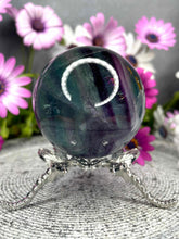 Load image into Gallery viewer, Stunning Rainbow Fluorite Crystal Sphere Ball

