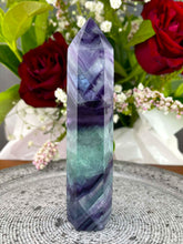 Load image into Gallery viewer, Clarity High Quality Colourful Rainbow Fluorite Crystal Tower Point
