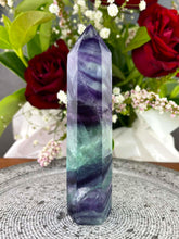 Load image into Gallery viewer, Clarity High Quality Colourful Rainbow Fluorite Crystal Tower Point
