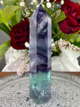 Load image into Gallery viewer, Stunning High Quality Colourful Rainbow Fluorite Crystal Tower Point

