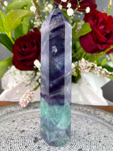 Load image into Gallery viewer, Stunning High Quality Colourful Rainbow Fluorite Crystal Tower Point
