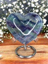 Load image into Gallery viewer, Rainbow Fluorite Crystal Love Heart Bowl Carving
