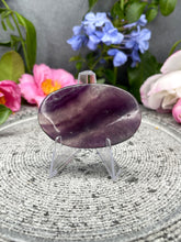 Load image into Gallery viewer, Pretty Rainbow Fluorite Crystal Thin Palmstone
