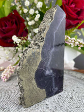 Load image into Gallery viewer, Fluorite Pyrite Freeform Crystal Tower Point
