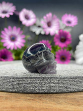 Load image into Gallery viewer, Rainbow Fluorite Crystal Skull Carving
