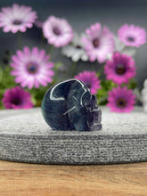 Load image into Gallery viewer, Protection Rainbow Fluorite Crystal Skull Carving
