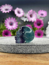 Load image into Gallery viewer, Lovely Rainbow Fluorite Crystal Skull Carving
