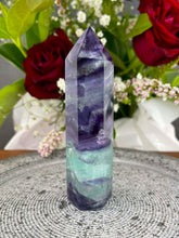 Load image into Gallery viewer, Focus High Quality Colourful Rainbow Fluorite Crystal Tower Point
