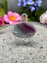 Load image into Gallery viewer, Mini Rainbow Fluorite Crystal Palmstone
