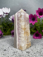 Load image into Gallery viewer, Stunning Agate With Amethyst Quartz Crystal Tower
