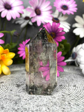 Load image into Gallery viewer, Tranquil Garden Quartz Lodolite Crystal Tower Point
