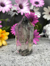 Load image into Gallery viewer, Tranquil Garden Quartz Lodolite Crystal Tower Point
