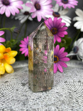 Load image into Gallery viewer, Natures Garden Quartz Lodolite Crystal Tower Point
