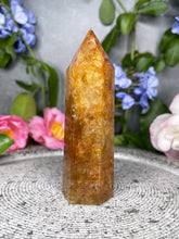 Load image into Gallery viewer, Rich Golden Healer Quartz Crystal Tower Point
